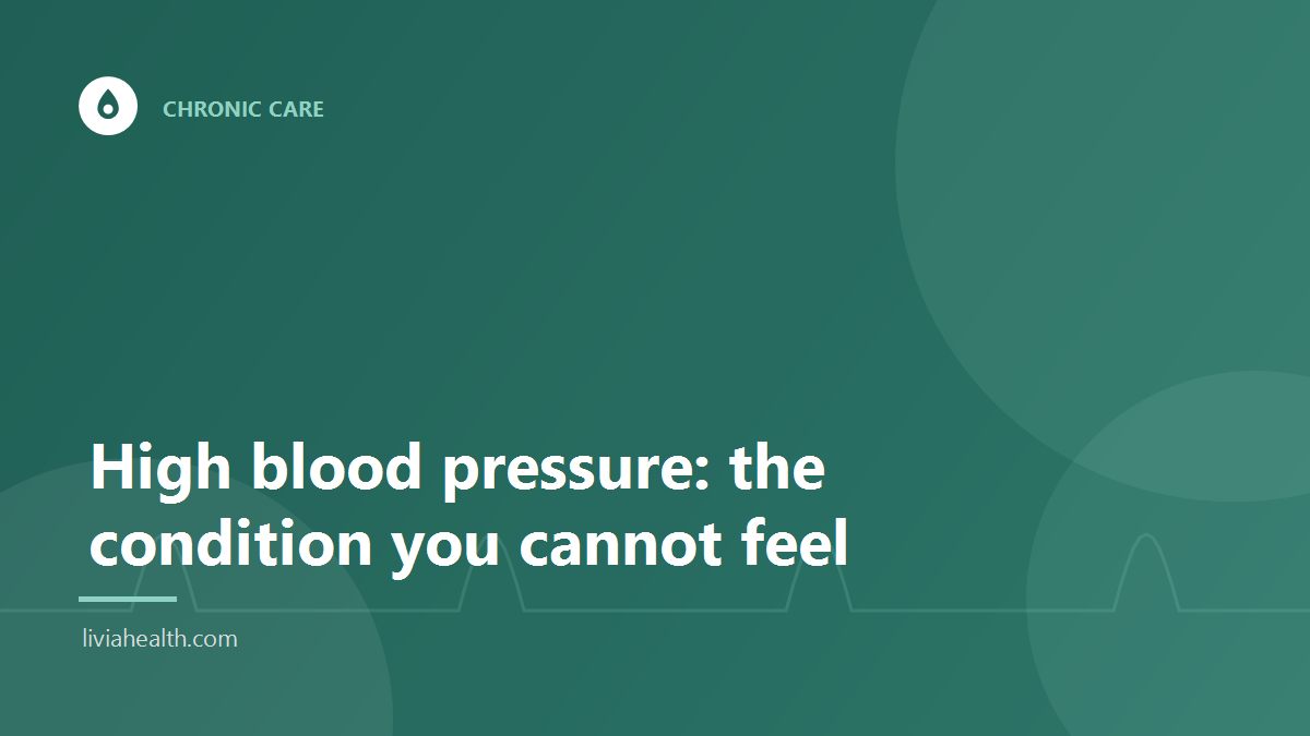 Blood pressure cuff being used to take a reading