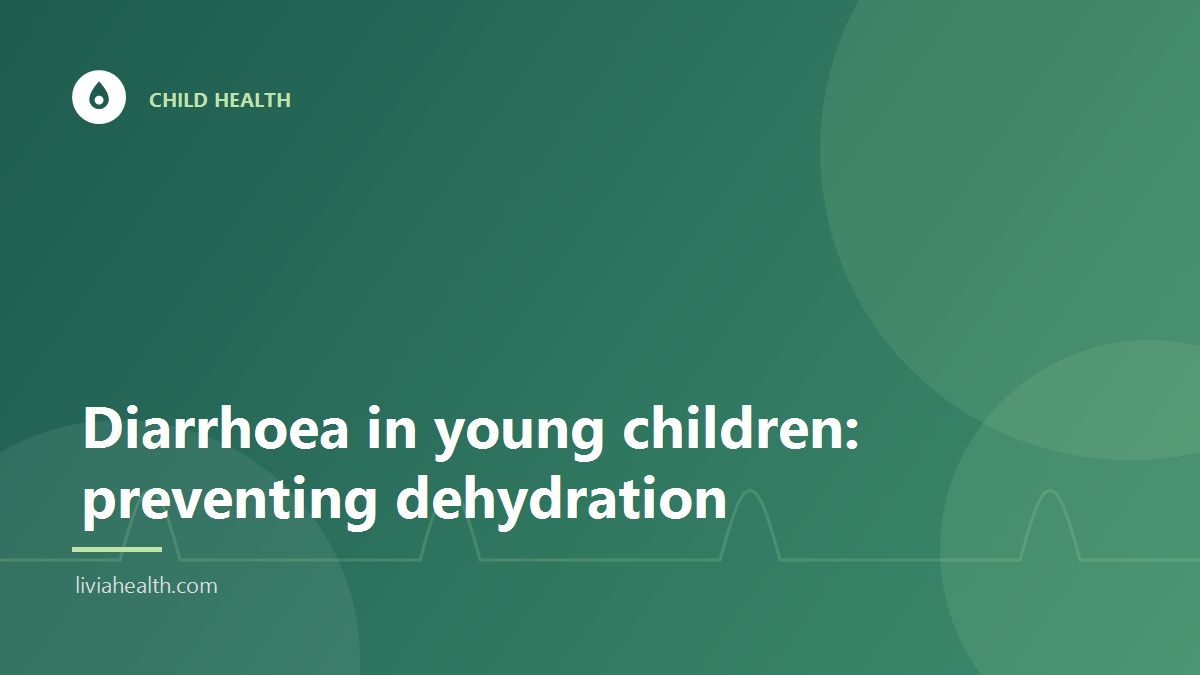 Caregiver giving oral rehydration solution to a toddler